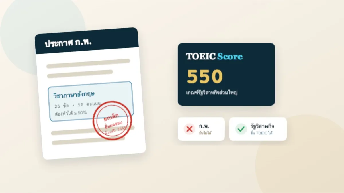 สอบ ก.พ. ใช้ TOEIC ยื่นแทนได้ไหม? คำตอบล่าสุดปี 2569